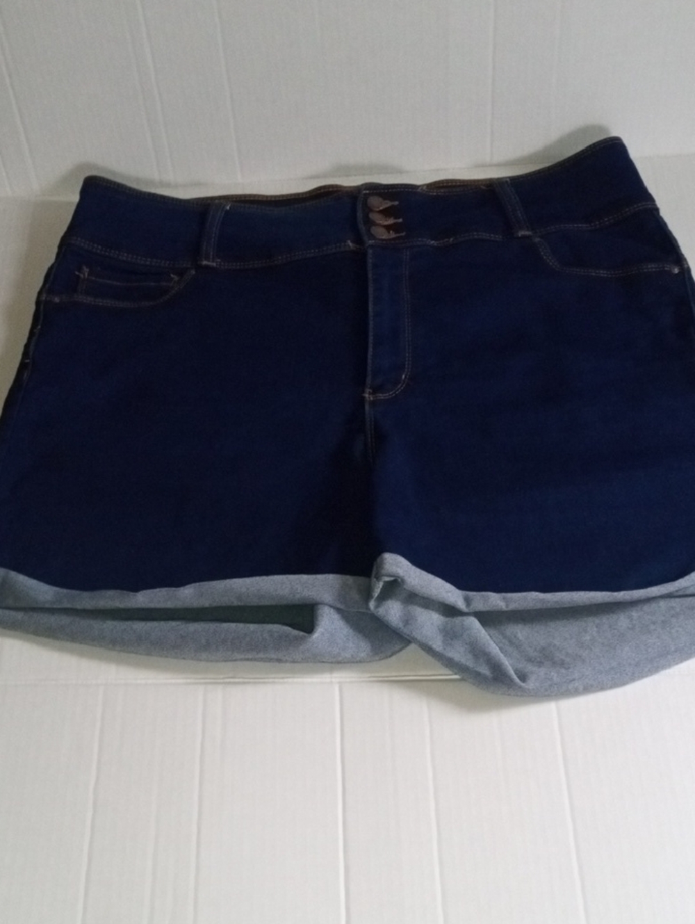 Wax Jean Butt I Love You Dark Blue Rolled Hem Denim Shorts 3XL USA Plus Size